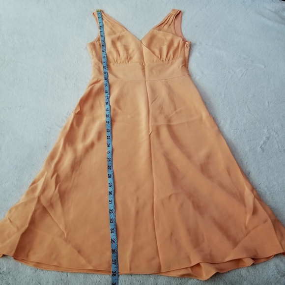 J CREW Sophia 100% Silk Tricotine Dress Size 4 Petite - Peach Orange - Picture 10 of 13